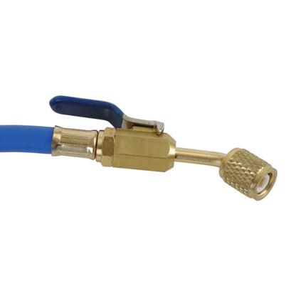 3x HVAC 1/4" SAE 600 PSI Charging Hoses W/ Shut Valve AC Refrigerant