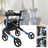 All-Terrain Rollator Walker with Seat, 8" Wheels, Folding, Adjustable Height, 300 lb Capacity