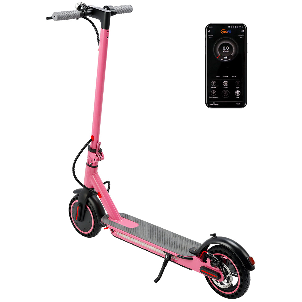 8.5" Folding Electric Scooter 350W, 19 mph, 22 mi Range, UL2272, App, Dual Brakes