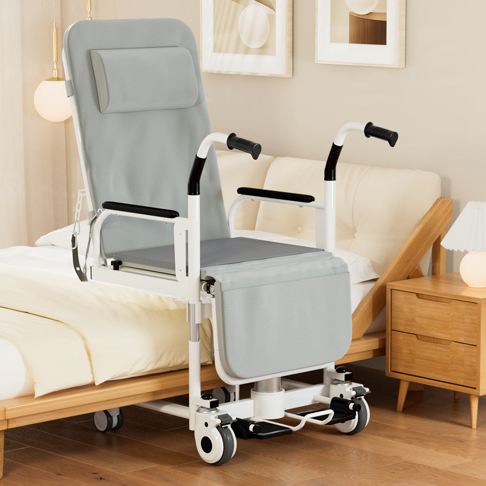 4-in-1 Lift Wheelchair, Waterproof, Shower/Toilet/Transfer, 150 kg Capacity