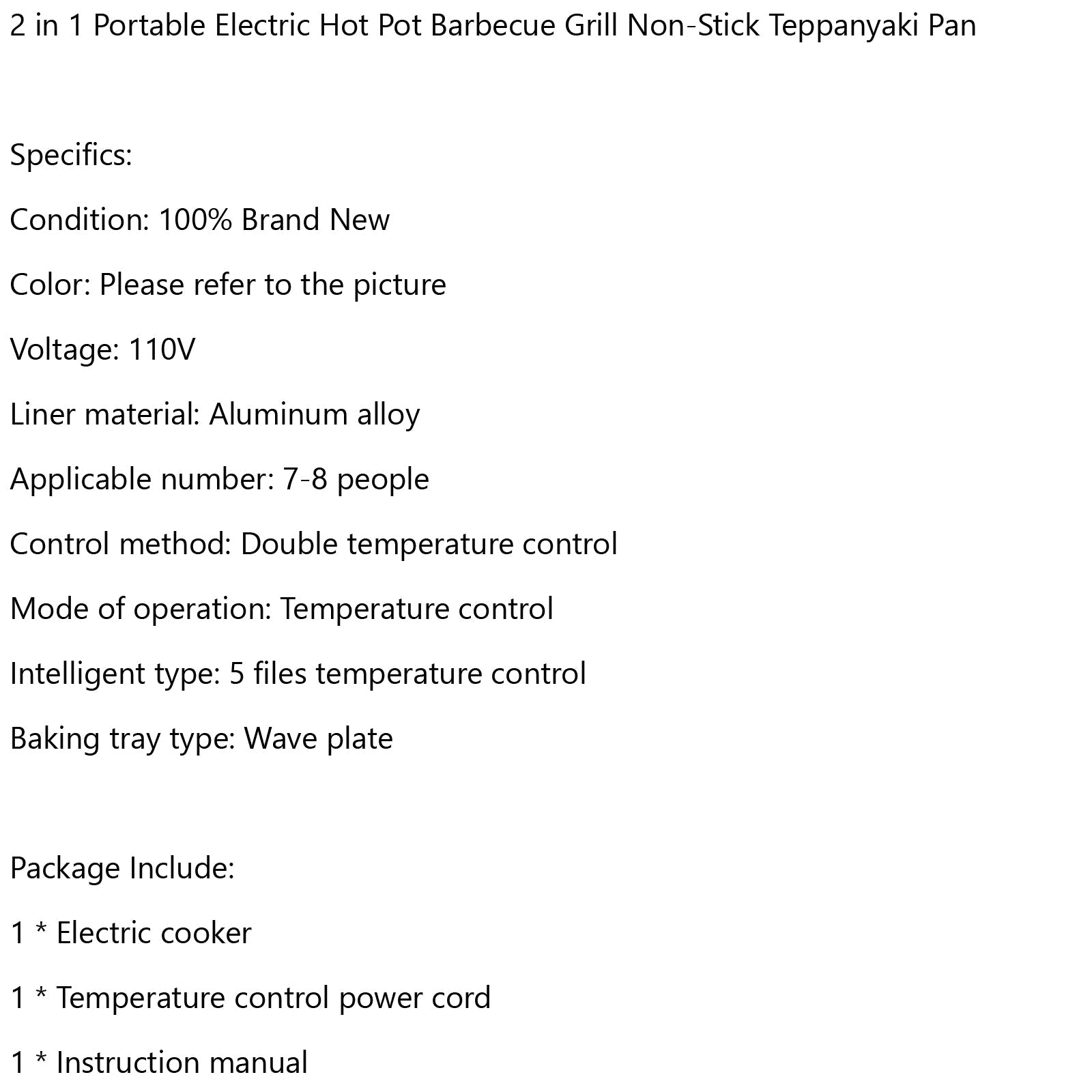 2-in-1 Electric Hot Pot and Grill for Indoor Korean BBQ & Shabu-Shabu, Large Non-Stick Pan for 7-8 People