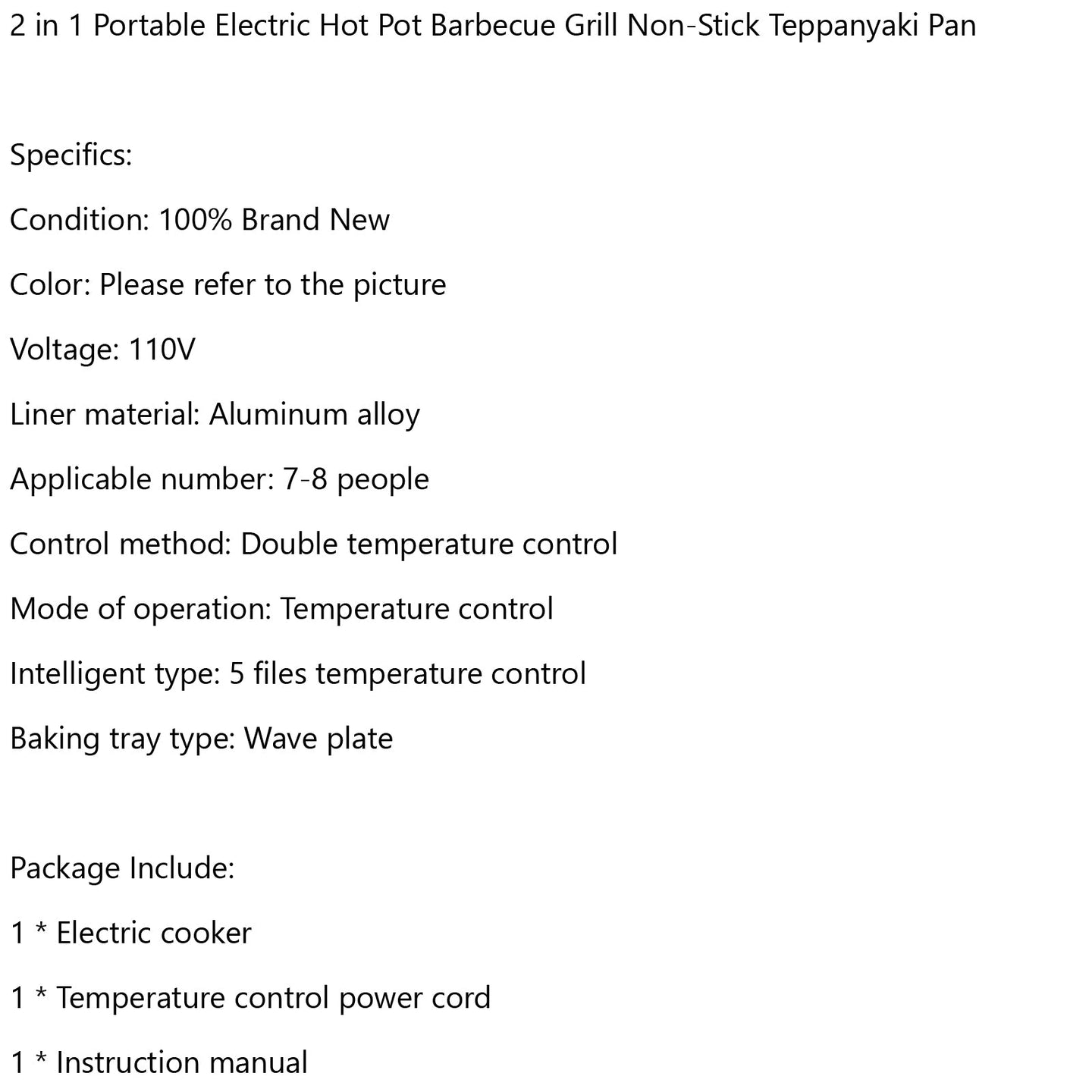 2-in-1 Electric Hot Pot and Grill for Indoor Korean BBQ & Shabu-Shabu, Large Non-Stick Pan for 7-8 People