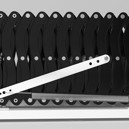 12-Step Folding Attic Ladder for 27.6" x 23.6" Wall Opening, 600 lbs Capacity Pull-Down Loft Stairs, up to 9.84ft Ceiling Height (Black)