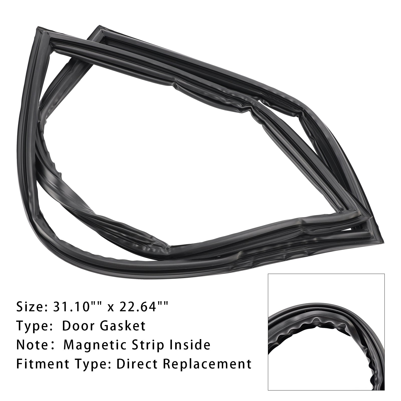WPW10436250 Freezer Door Gasket for Amana, Jenn-Air, Kenmore & KitchenAid, Replaces W10436250