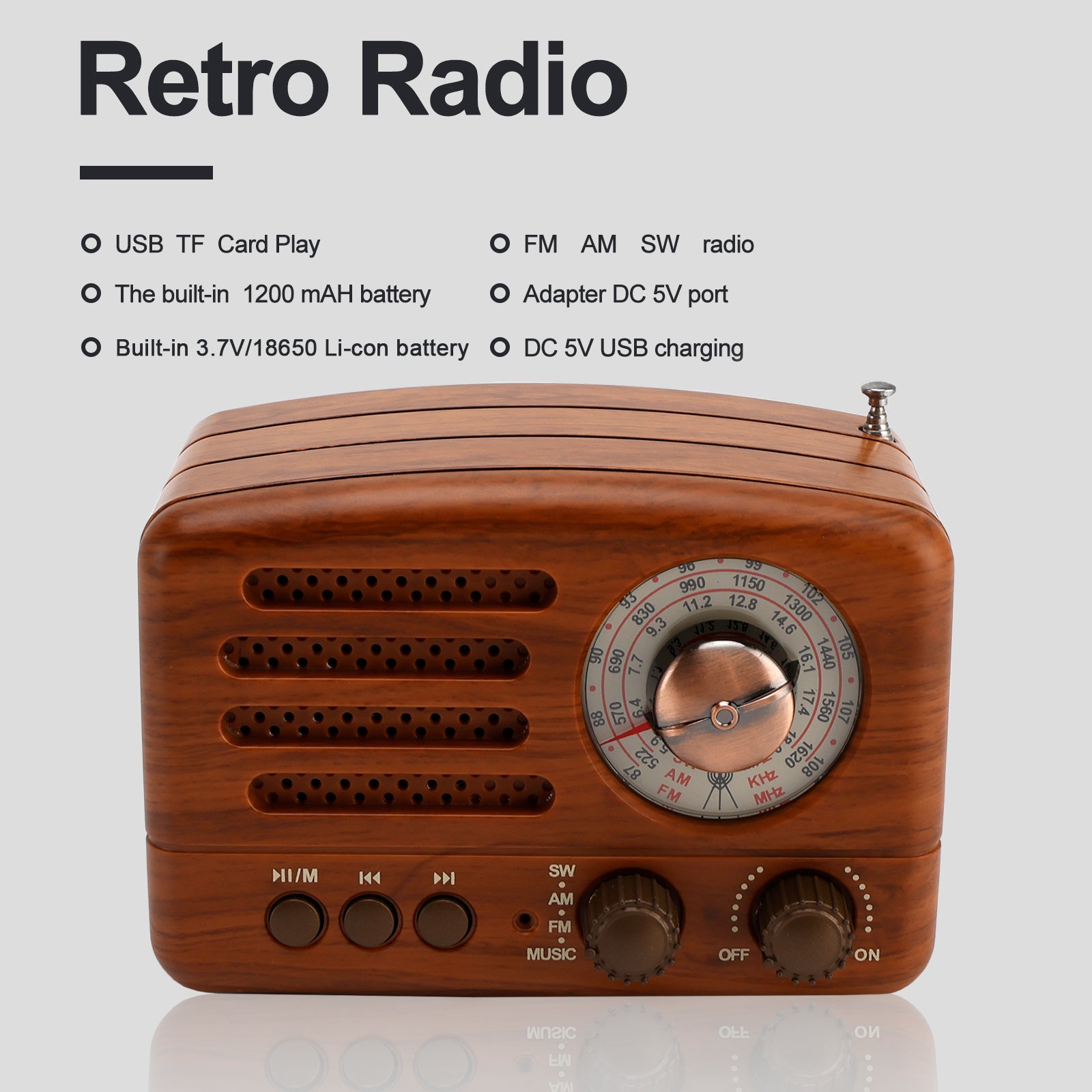 Retro-Style Decorative Radio Mini Portable Multifunction Music Player Bluetooth