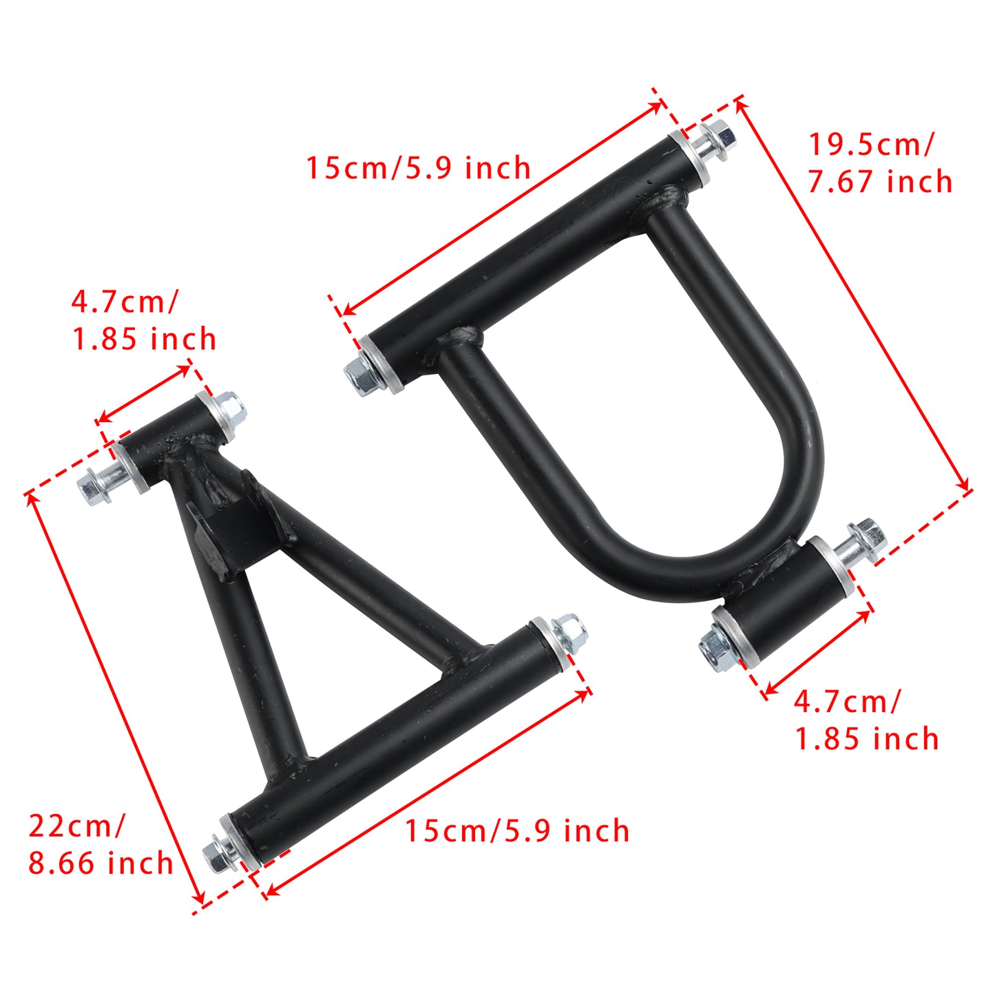 11" (285mm) Complete Front Suspension Kit with Upper & Lower A-Arms, Shocks, Steering Knuckles & Hubs for Go Kart ATV
