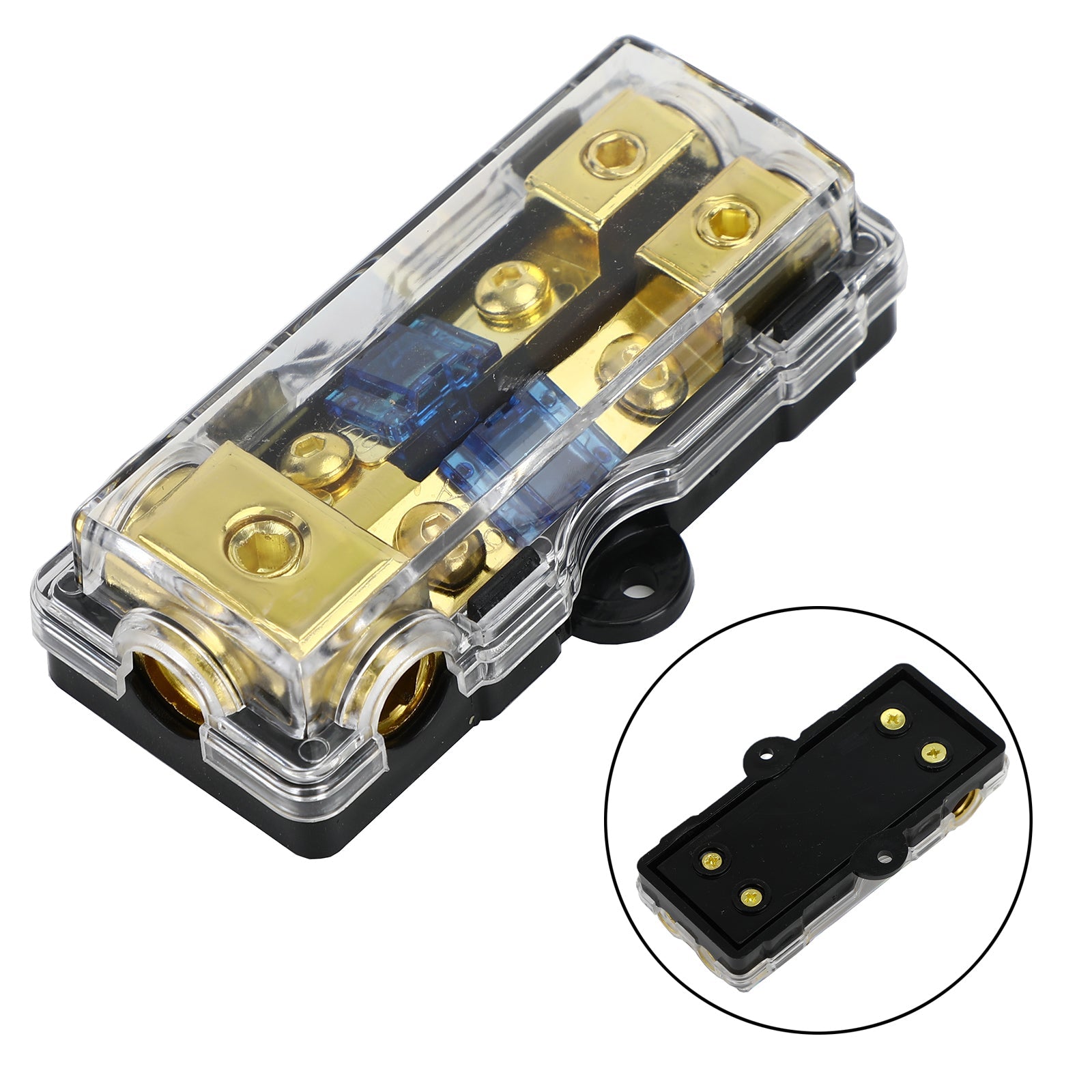 2-Way Mini ANL Blade Fuse Holder – 60A Car Audio Power Distribution Block for Stereo Systems