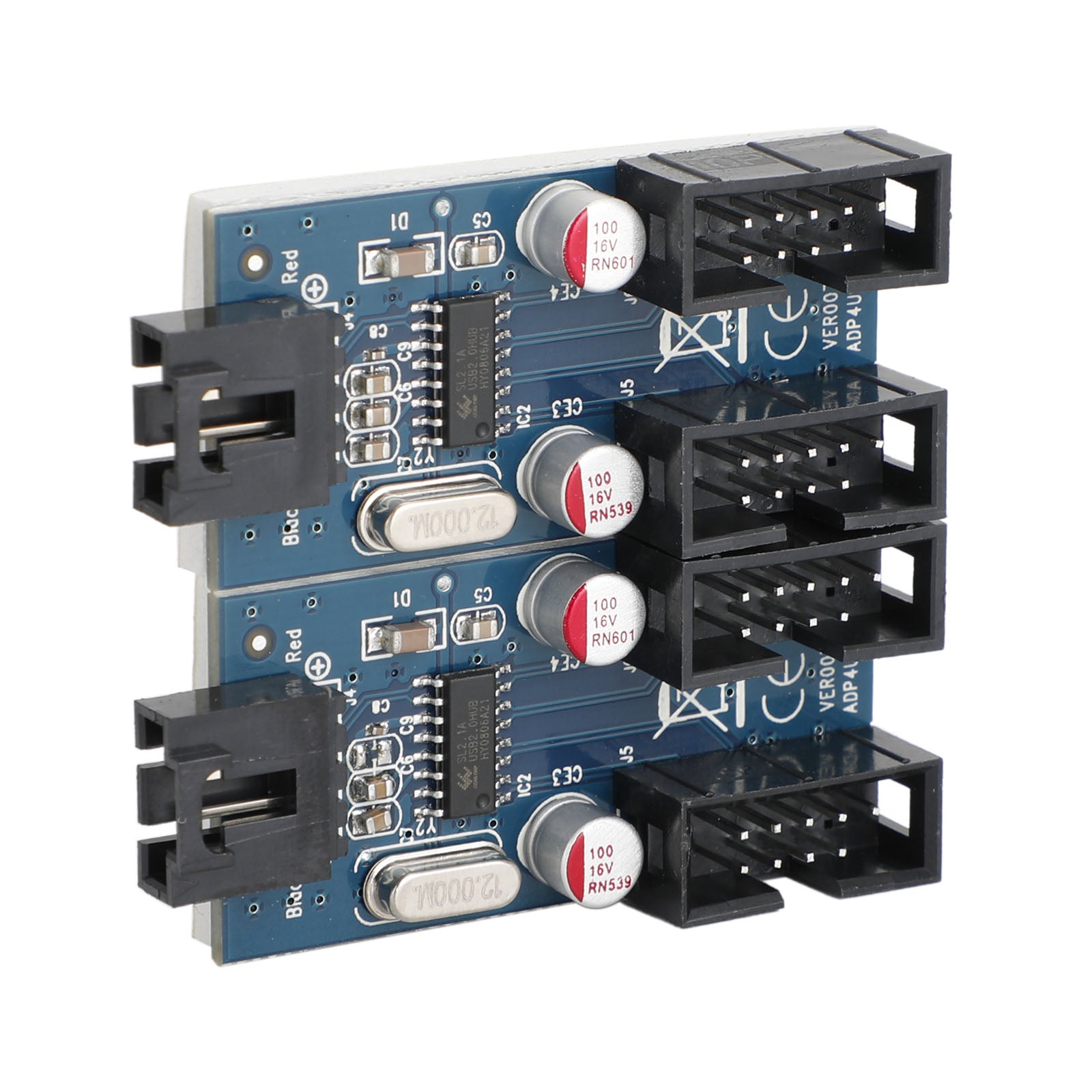 PC Case Internal 9-Pin USB 2.0 Male 1 To 4 Female Splitter PCB Chipset Extender