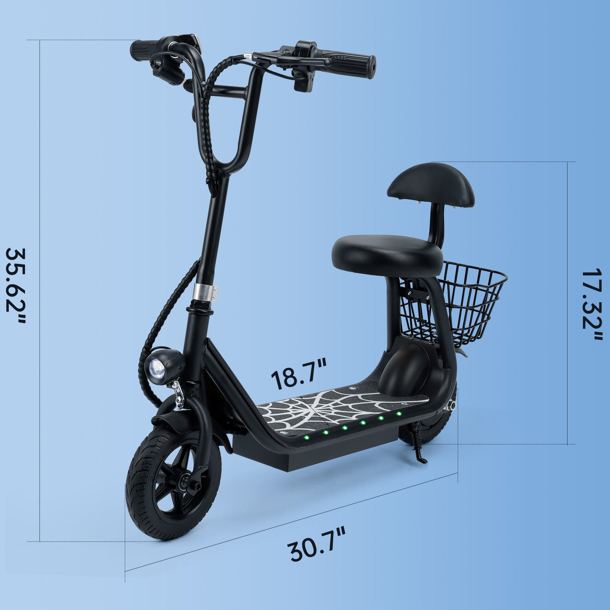 Electric Scooter with Seat for Kids Electric Scooter for Kids Ages 4-10 12.43-Mile Range Neon Lights 3-Speed Adjustable Up to 11 MPH
