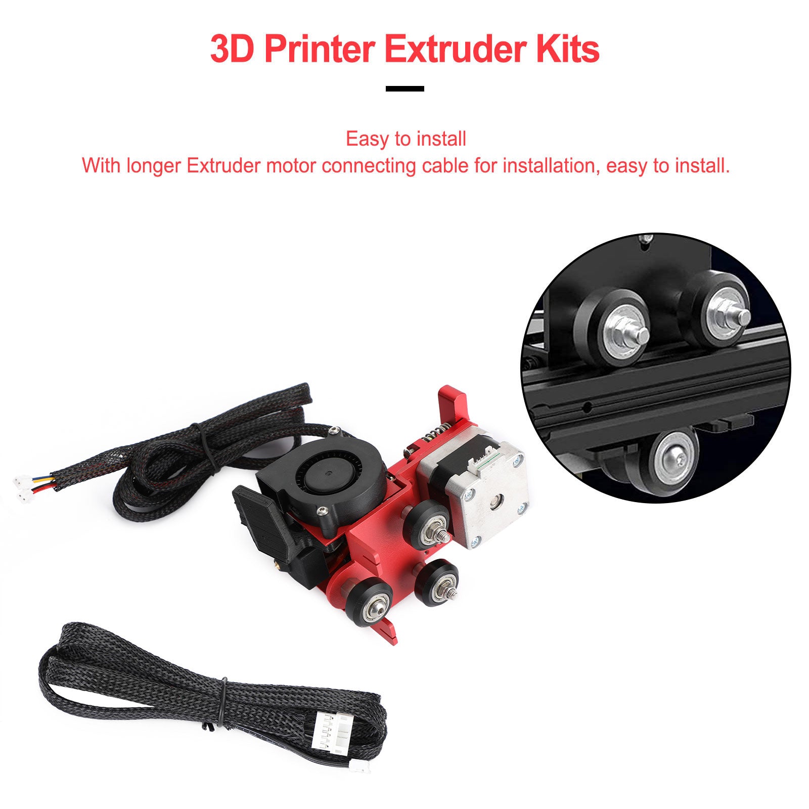 3D Printer MK8 Pulley Turbo Fan Extruder FULL Set for ENDER3/3S/3PRO 24V