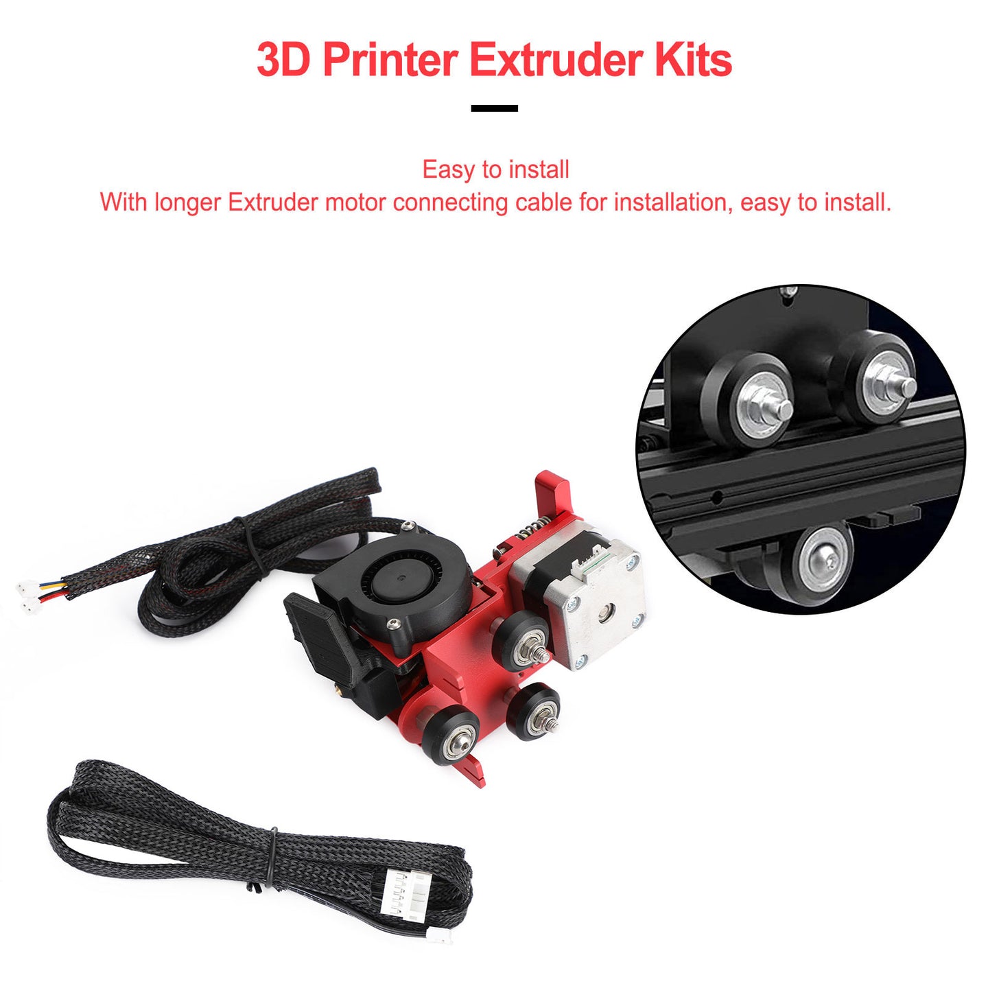 3D Printer MK8 Pulley Turbo Fan Extruder FULL Set for ENDER3/3S/3PRO 24V