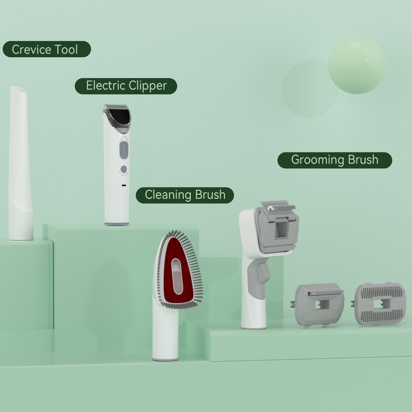 1.5L Grooming Tools for Dogs Cats Pets 5 In 1 Pet Grooming Kit Vacuum Suction Professional Pet Hair Clipper Dog Vacuum Brush for Shedding Grooming