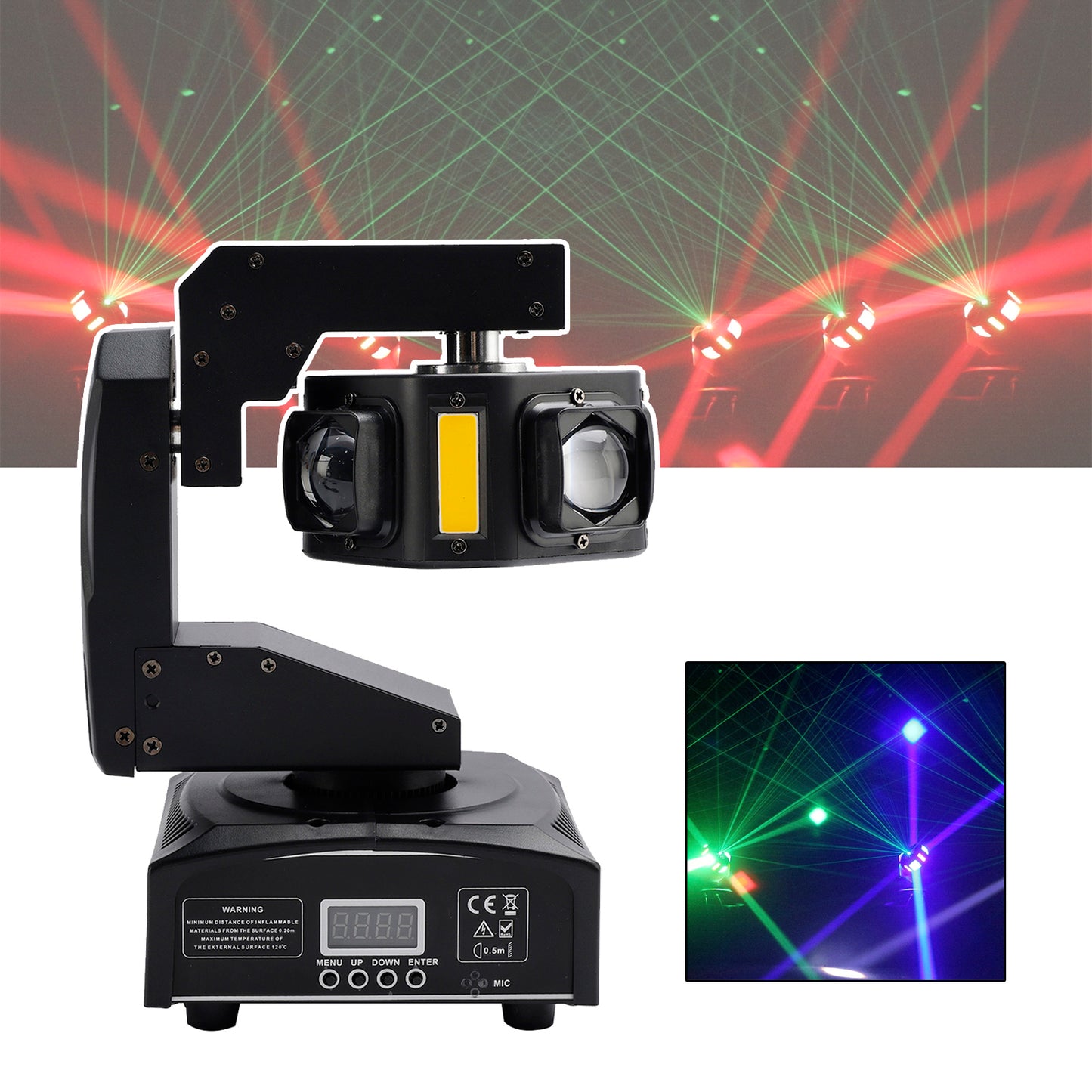 6 LED Moving Head Light – 3-Axis Beam DMX Stage Spot for DJ, Disco, Party & Show Lighting