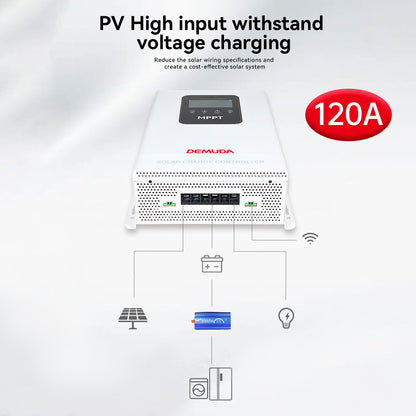 120A MPPT Solar Controller 12V-48V Photovoltaic RV Energy Storage Control System