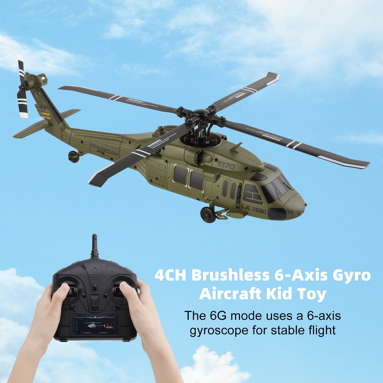 UH-60L RC Helicopter for Kids a?? 4CH Brushless with Auto Landing