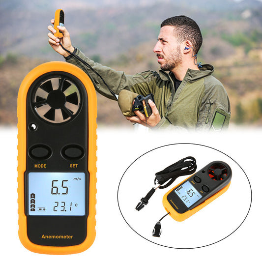 GM816 Digital Handheld Anemometer Wind Speed Meter Thermometer Sailing LCD UE