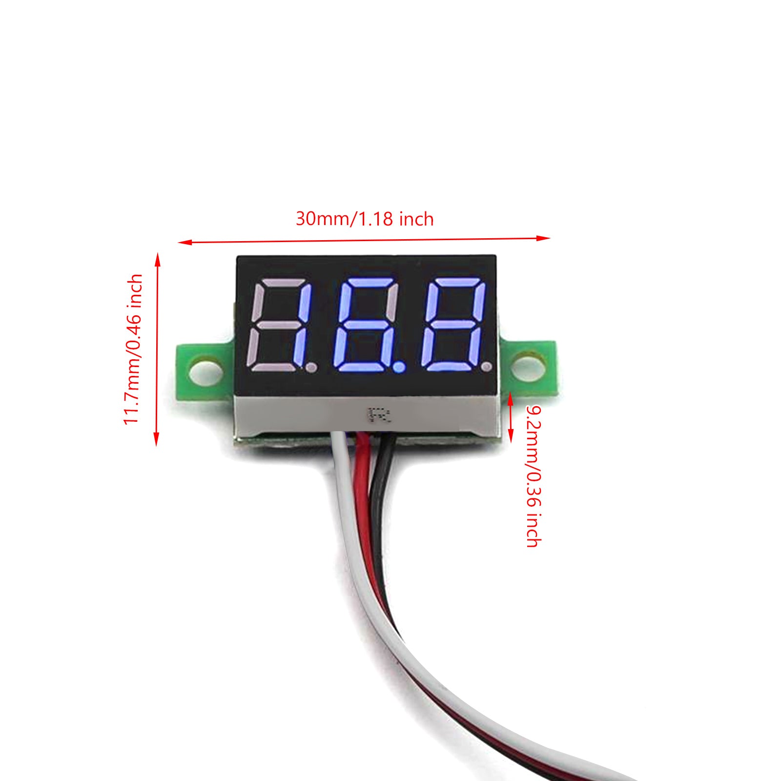 5x Mini DC 0-30V Blue LED 3-Digital Display Voltage Voltmeter Panel Calibratable
