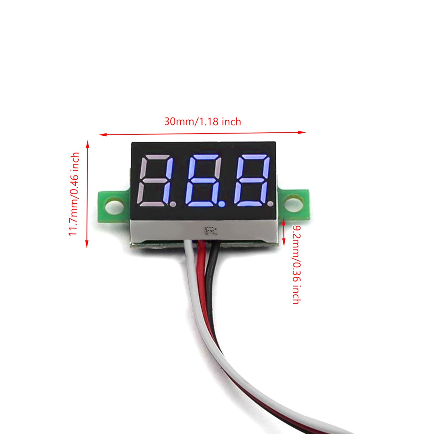 5x Mini DC 0-30V Blue LED 3-Digital Display Voltage Voltmeter Panel Calibratable