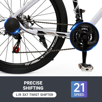 27.5 inches Mountain Bike 21 Speed Bikes With Lock+Air Pump