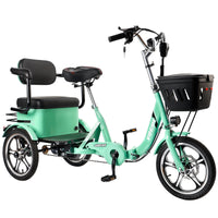 Electric Folding Tricycle 400W, 3-Wheel Bike for Adults, 48V Battery
