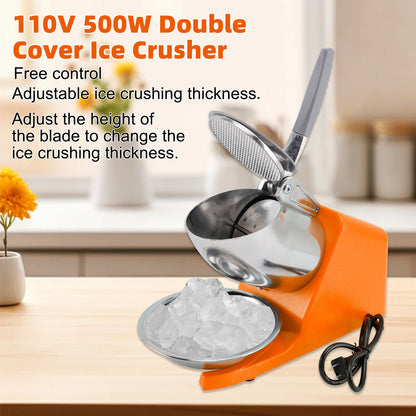 Electric Ice Shaver Machine – Dual Blade Shaved Ice & Snow Cone Maker for Home & Parties