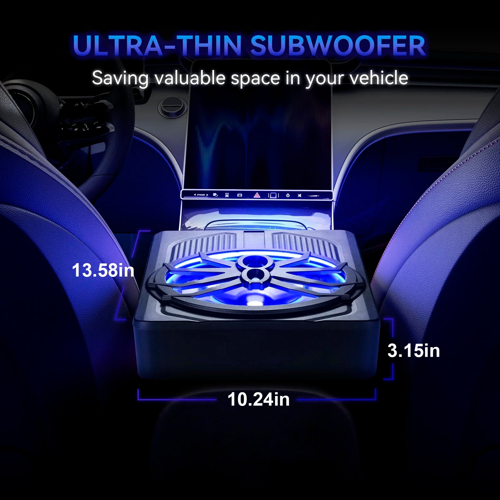 BassGlow™ Slim Under-Seat Powered Car Subwoofer
