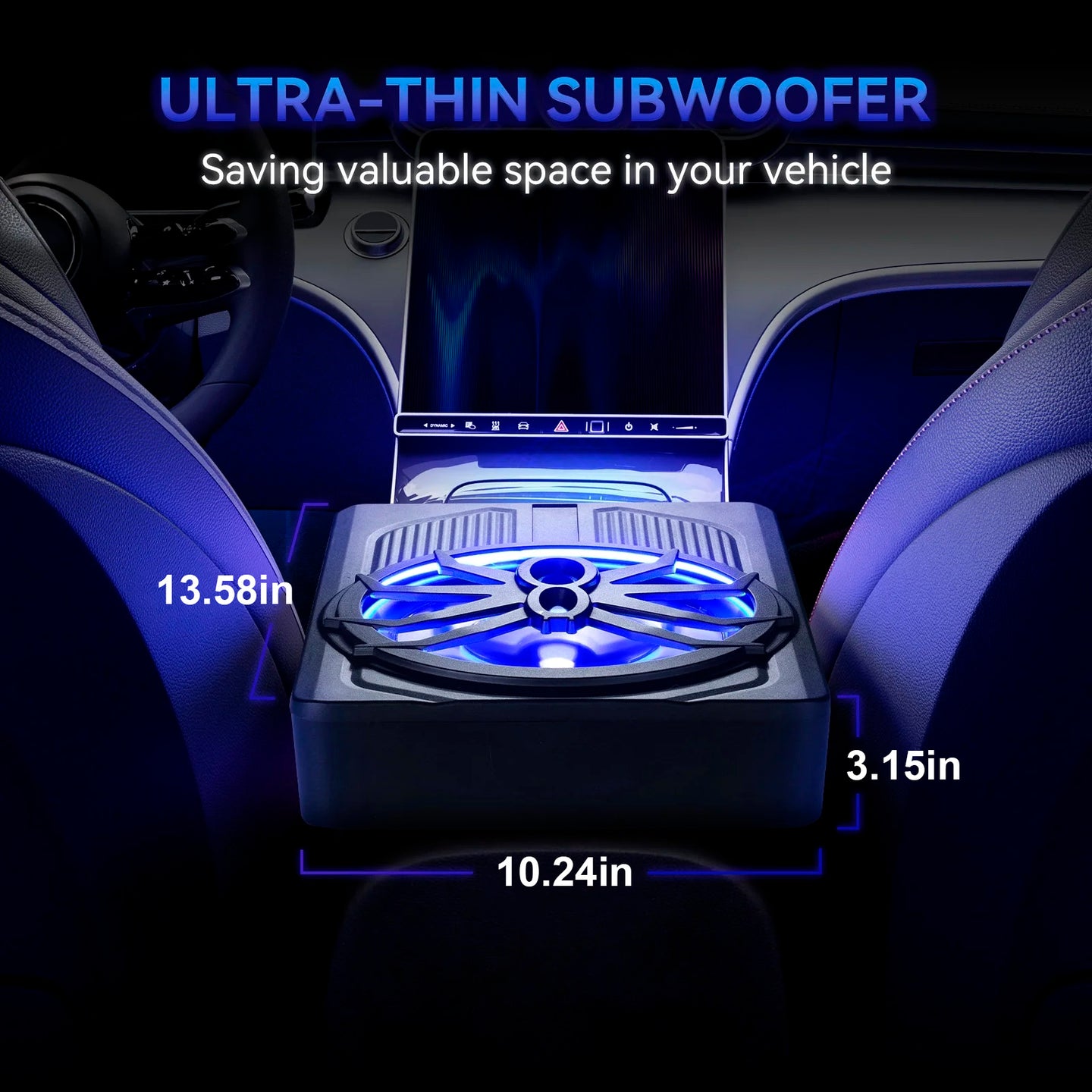 BassGlow™ Slim Under-Seat Powered Car Subwoofer