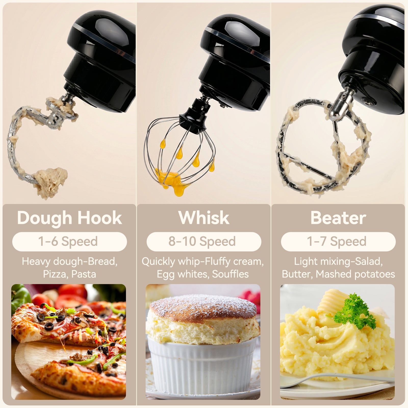 7.4QT Electric Stand Mixer & Dough Maker with Ferment Function (10-Speed)