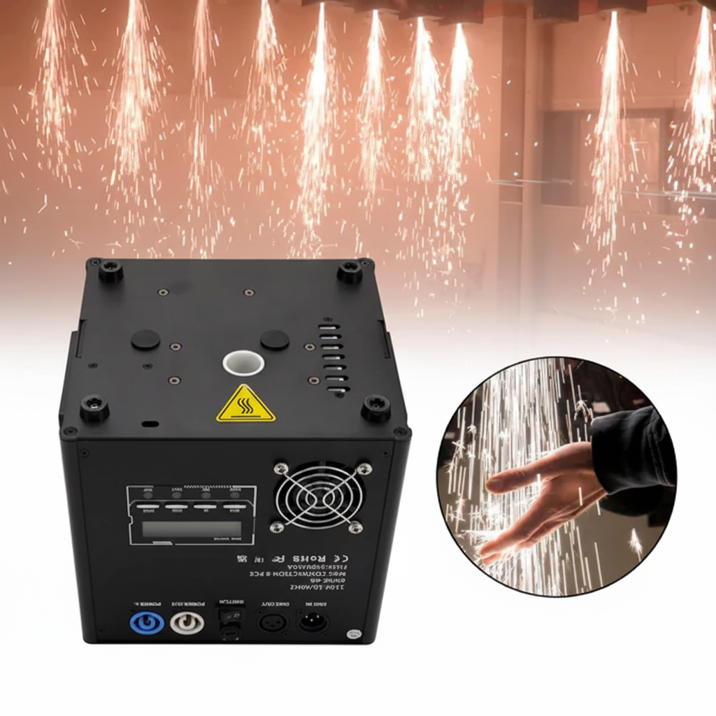 700W Cold Spark Firework Machine – DMX Stage Effect for Party, Wedding, Event Downward Spray