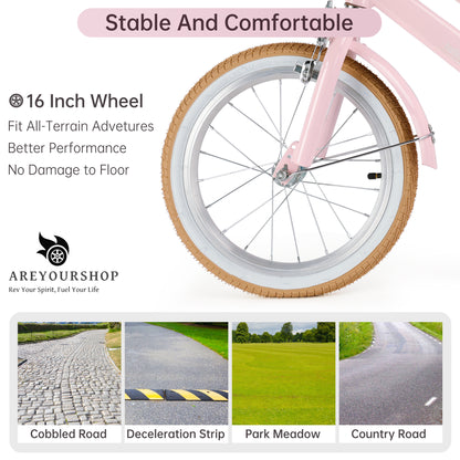 16 inches Kid's Bike Child Bicycle for Ages 7-9 Years Boys and Girls with Basket