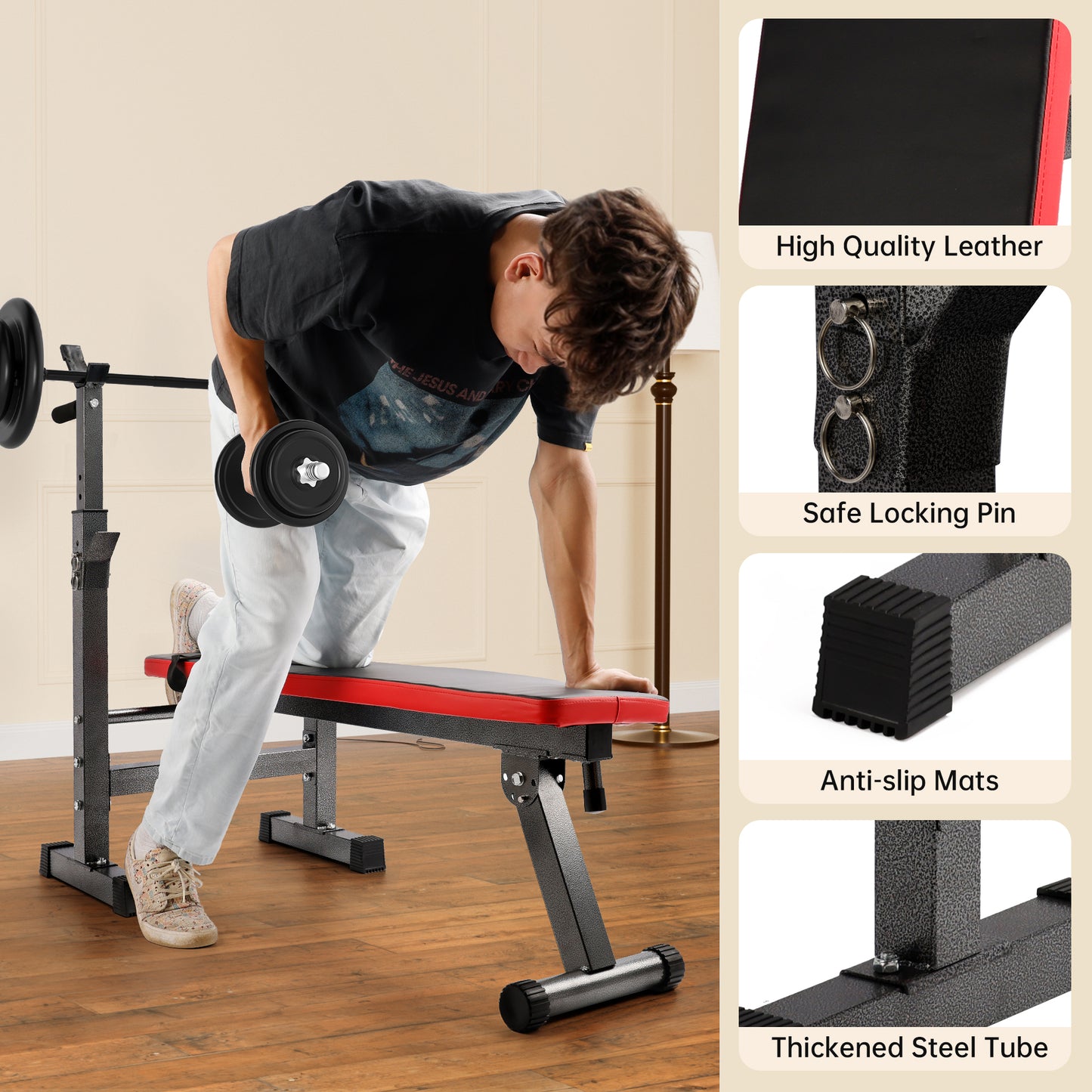 Adjustable Weight Bench, Foldable Home Gym – 440 lb Capacity