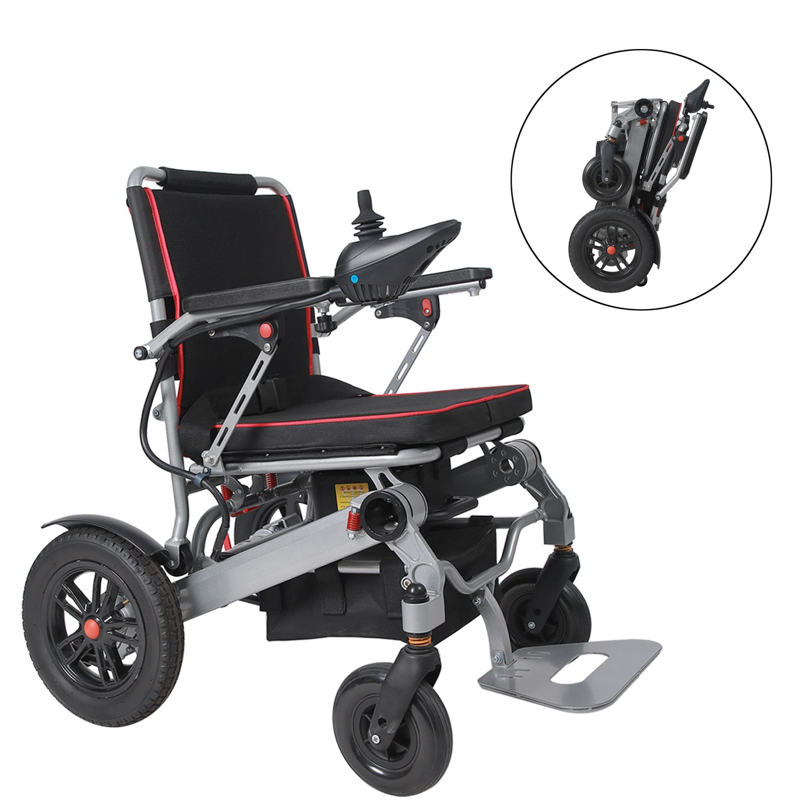 Lightweight 220 lbs All-Terrain Folding Electric Wheelchair, Airline Approved with 10 Mile Range for Adults & Seniors