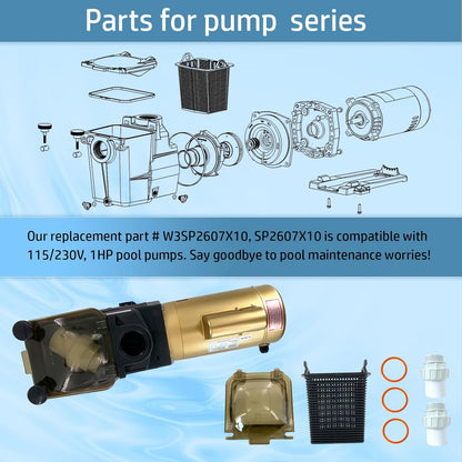 Super Pump 1 HP Single Speed Inground Pool Pump W3SP2607X10 230V For Hayward
