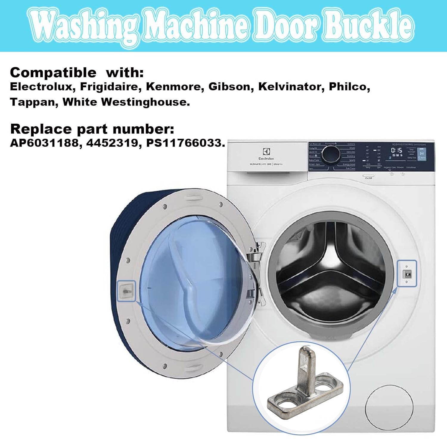 Durable Washer Door Latch Strike â€?Fits Models EFLS627UIW0, ELFW7637AW0 and More