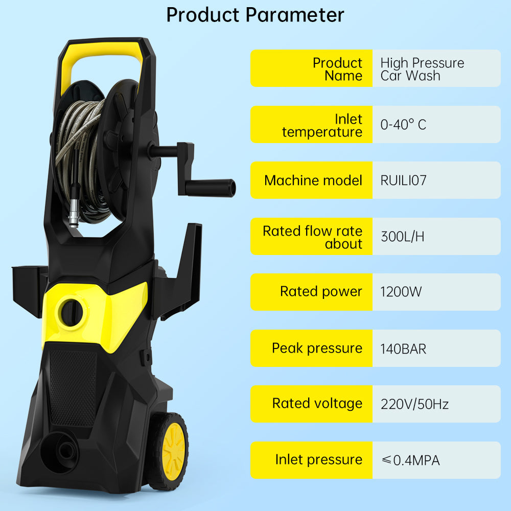 3000 PSI 2.6 GPM Electric Pressure Washer with Hose Reel & Foam Cannon for Cars, Decks, Patios & Driveways