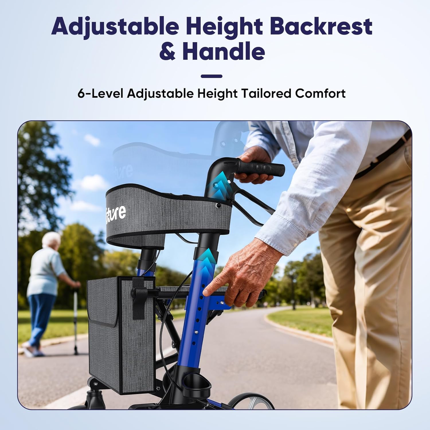 Lightweight Rollator Walker for Seniors ¨C Foldable with Seat & Brakes