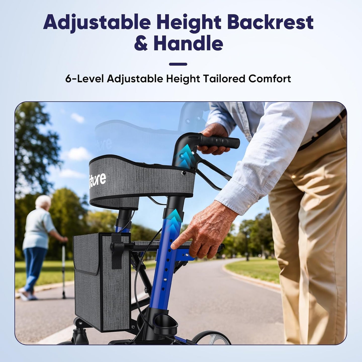 Lightweight Rollator Walker for Seniors ¨C Foldable with Seat & Brakes