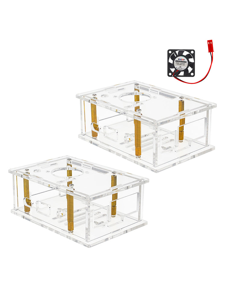 Orange Pi 4A Acrylic Case Orange Pi Transparent Protective Box with Cooling Fan