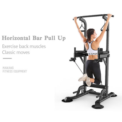 Pull-Up & Squat Bar Power Tower Dip Stands Home Gym Strength
