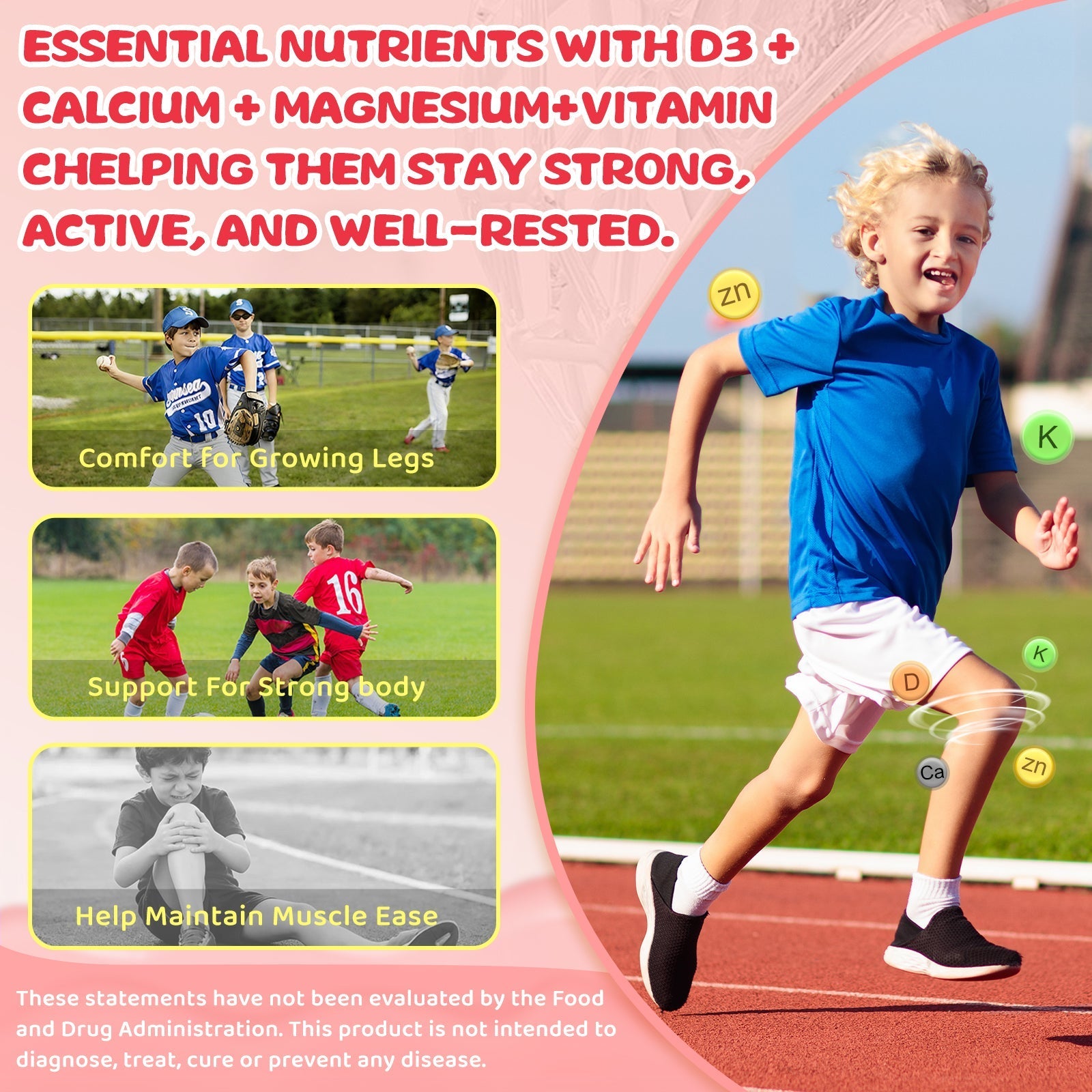 Topteng  Vitamin D3 K2 Gummies with Vitamin C Sugar-Free Omega-3