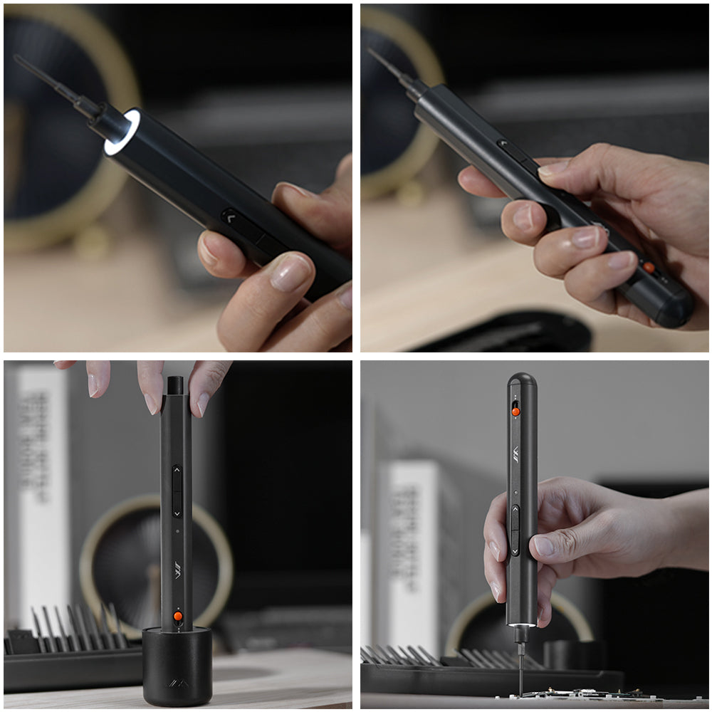 topteng Mini Electric Screwdriver 360?? Shadowless Built-in LED Lights 30 Magnetic Drill Bits