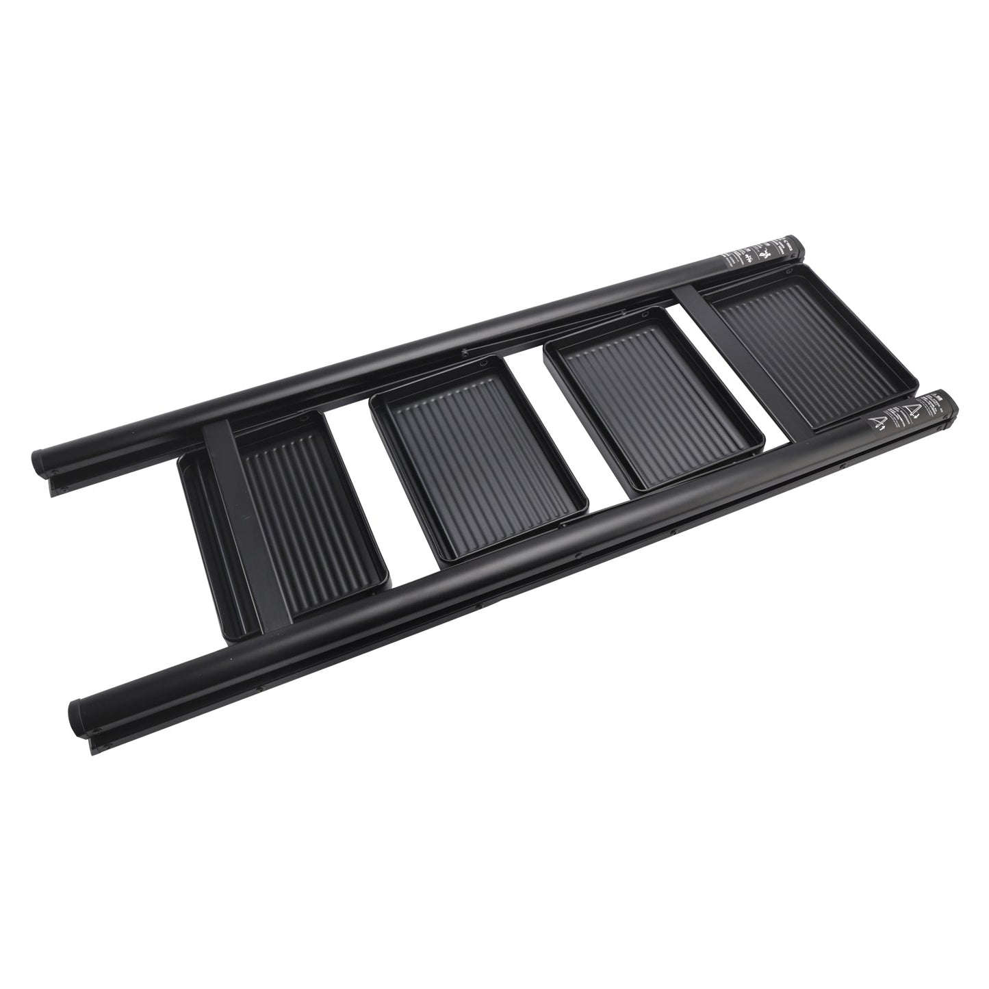4-Step Ultra-Slim Folding Ladder, 2" Thick Carbon Steel Step Stool with Wide Anti-Slip Pedals, 330 lbs Capacity (Black)