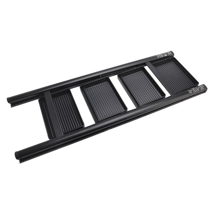 4-Step Ultra-Slim Folding Ladder, 2" Thick Carbon Steel Step Stool with Wide Anti-Slip Pedals, 330 lbs Capacity (Black)