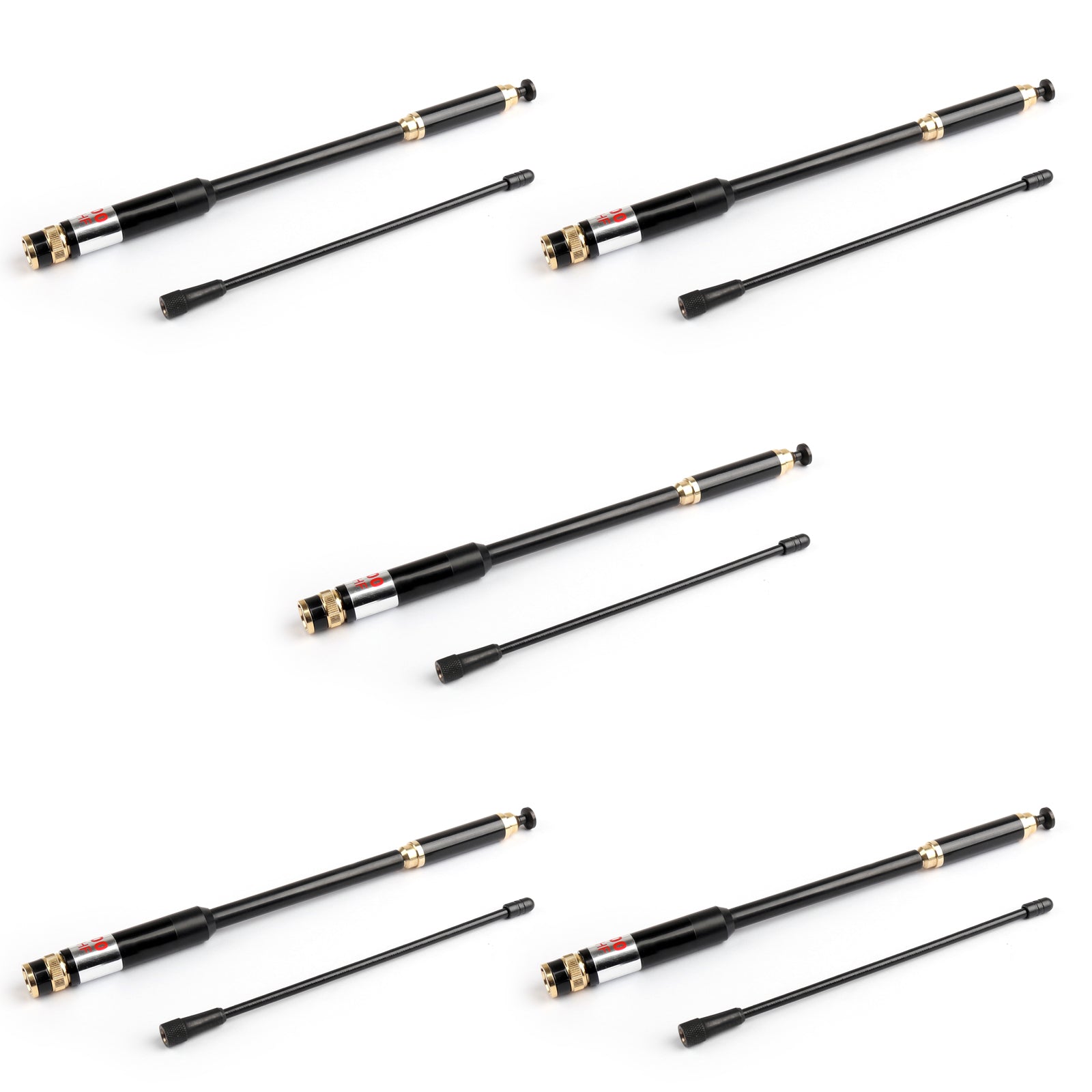 5Pcs AL-800 High Gain Dual Band Extendable Antenna BNC For Icom Yaesu Radio