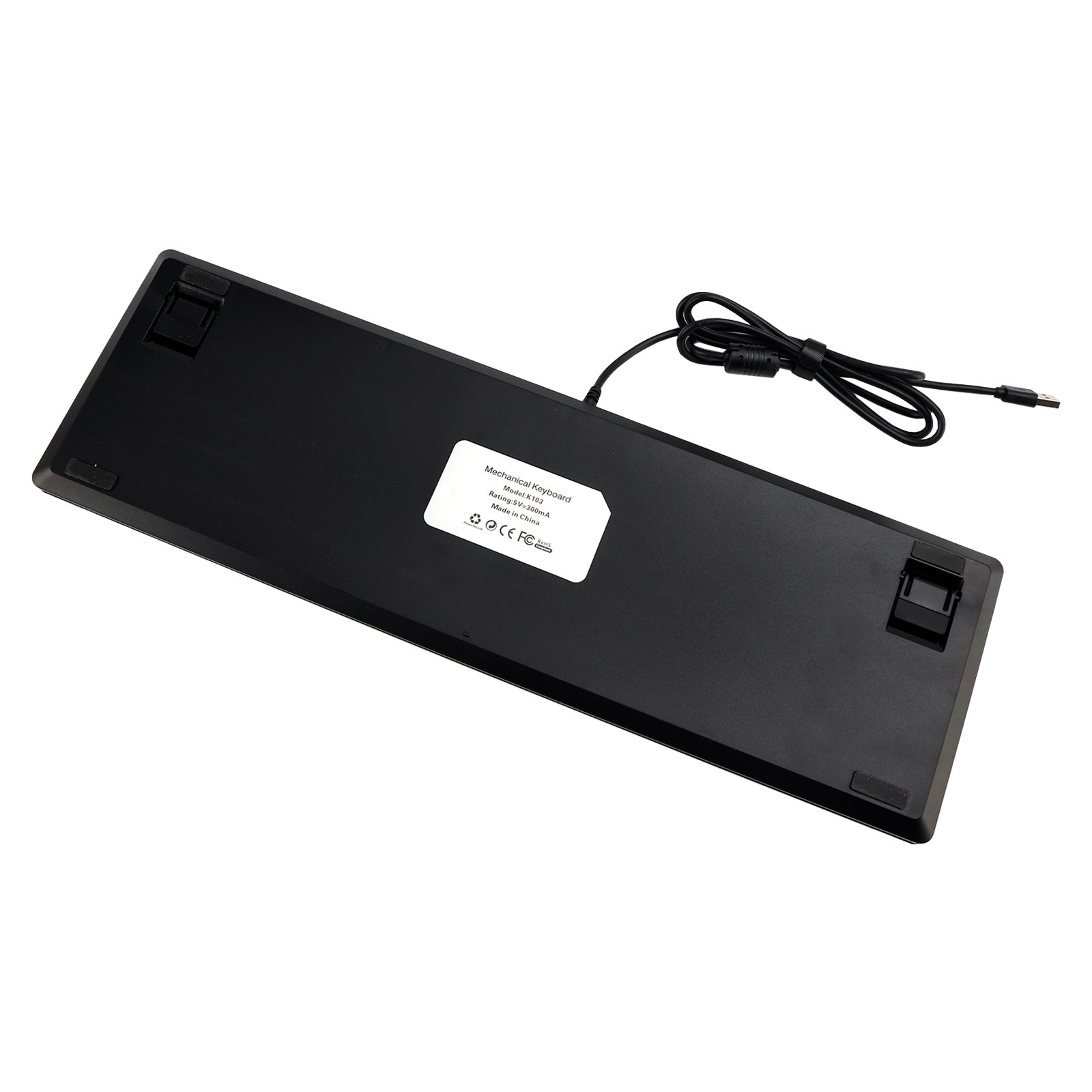 104Key Wired Mechanical Linear Switch Gaming Keyboard With Blue Switch RGB Light
