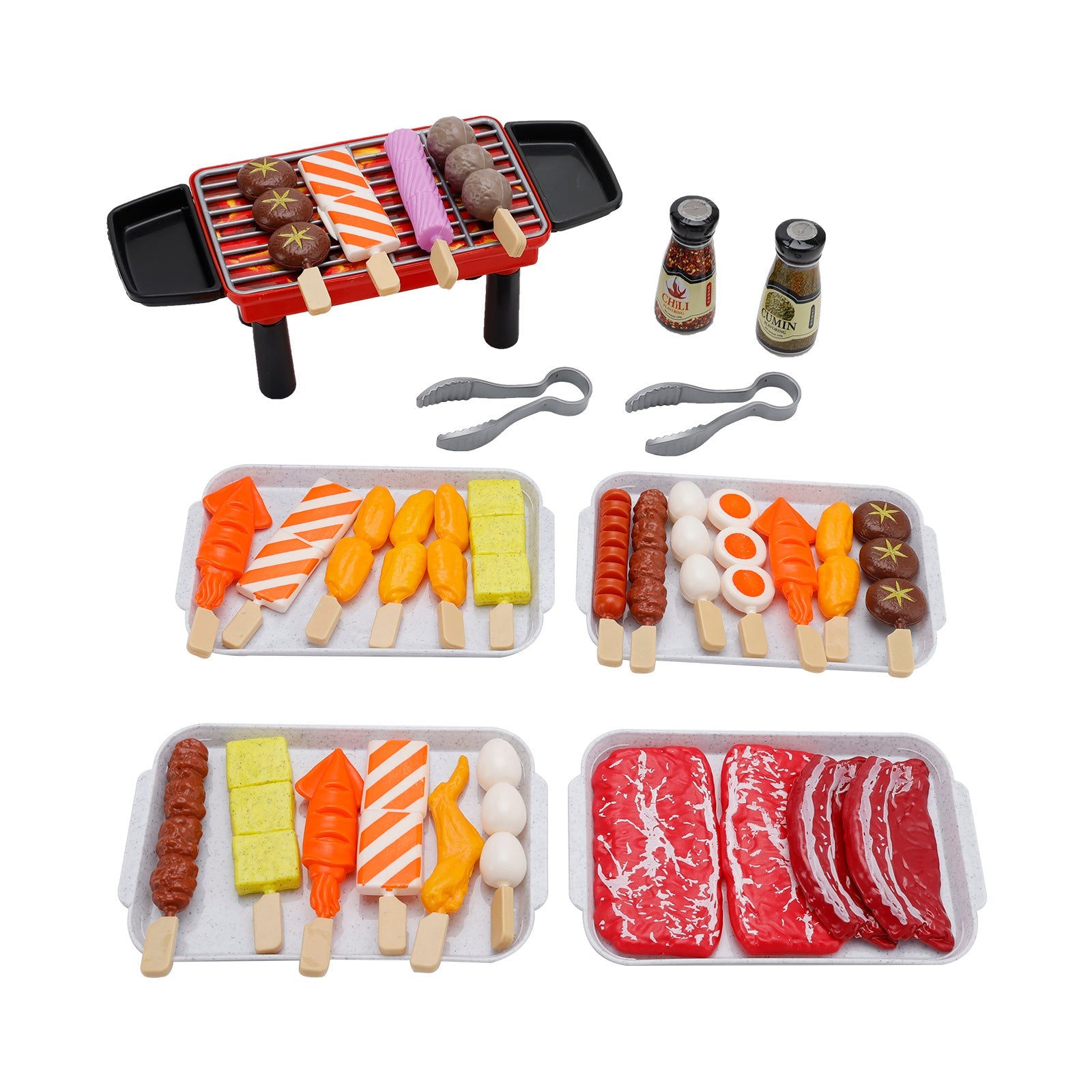 36PCS BBQ Pretend Play Food Toy Set – Grill & Kitchen Cooking Tools for Kids
