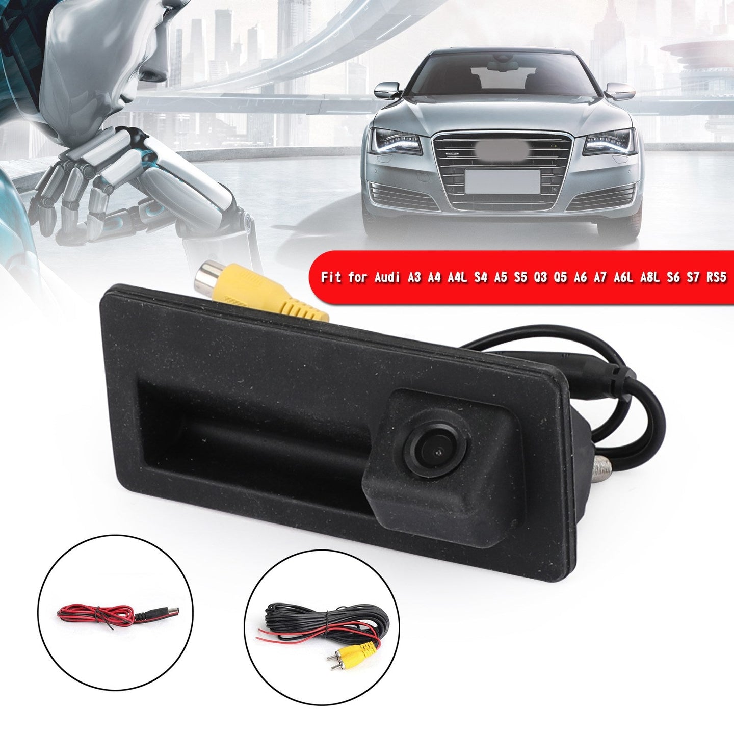 Car Rear View Backup Trunk Handle Camera Fit for A4L A6L A3 S5 S3 Q3 lsfb3 Q7