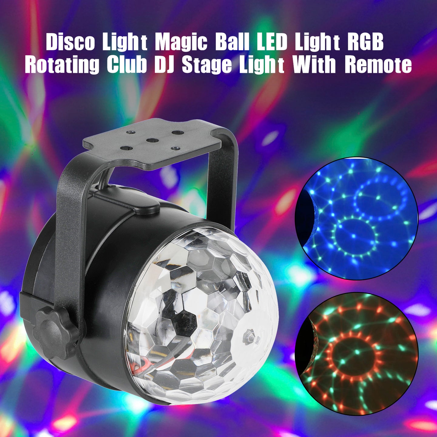 Disco Light Magic Ball LED Light RGB Rotating Club DJ Stage Light With Remote
