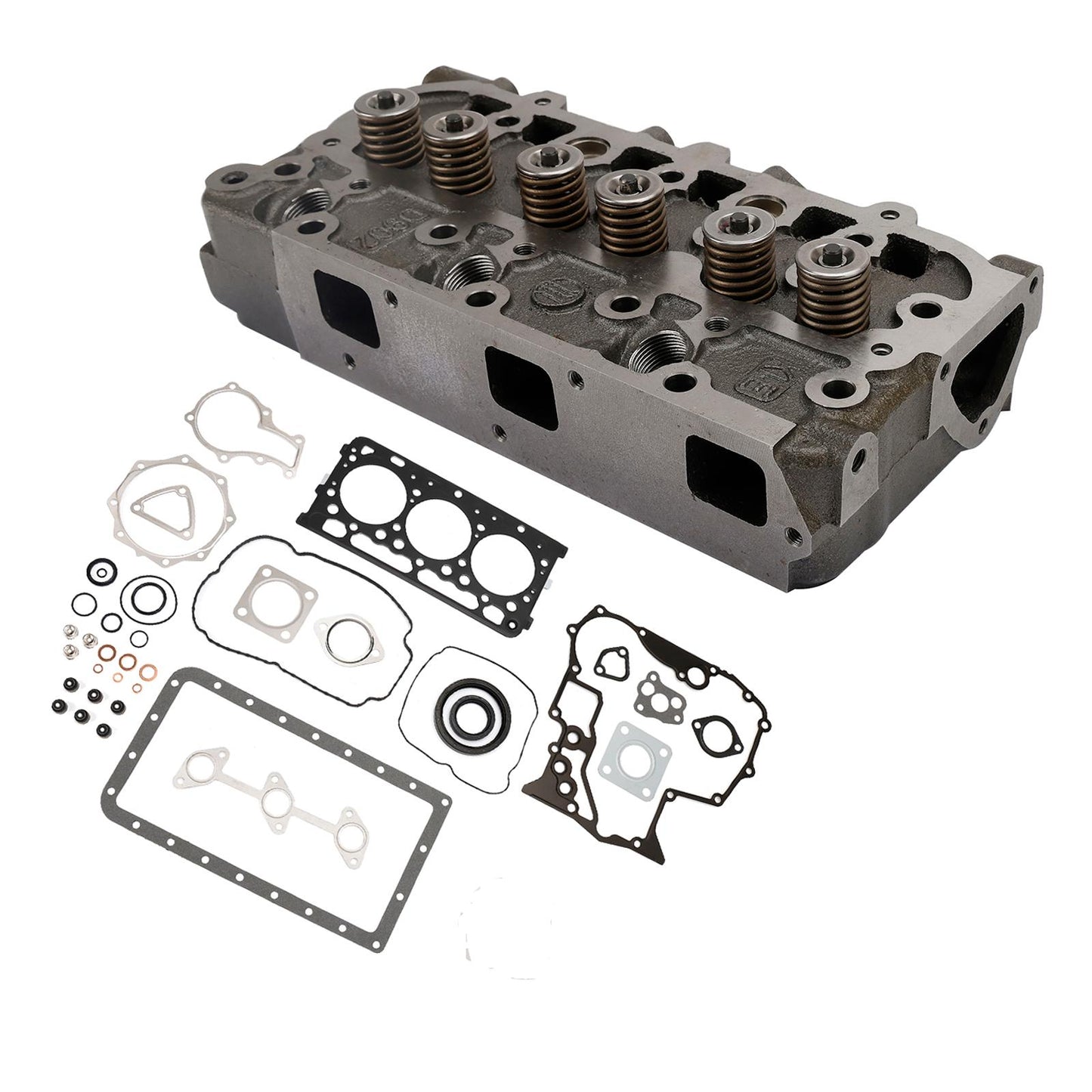Complete Engine Cylinder Head with Valve Spring & Gasket Kit for Kubota D902 RTV900
