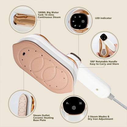 1200W Portable  LCD Steam Iron Machine Steamer Handheld Garment Clothes Ironing